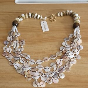 Natasha Denona Cream and Brown Shell Necklace